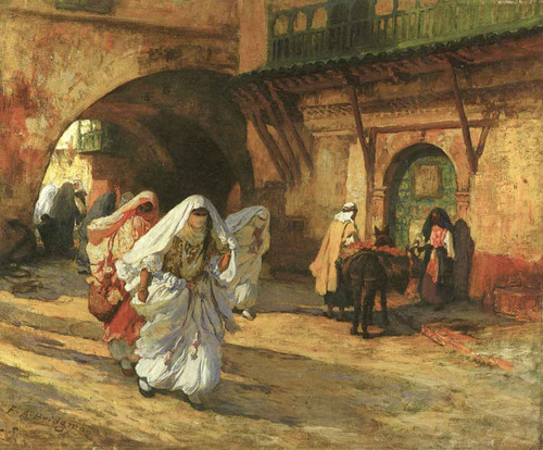 In The Souk By Frederick Arthur Bridgman