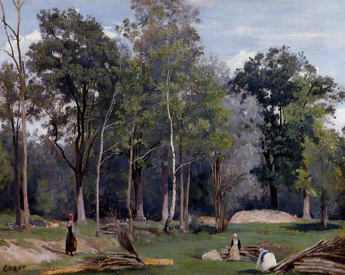 In The Woods At Ville Davray By Jean Baptiste Camille Corot By Jean Baptiste Camille Corot
