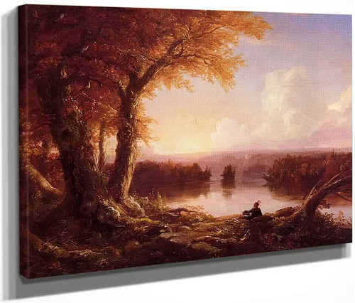 Indian At Sunset By Thomas Cole By Thomas Cole