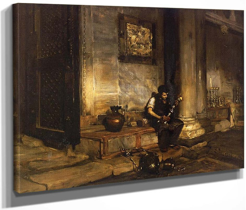 Interior Of The Baptistry At St. Mark's By William Merritt Chase By William Merritt Chase