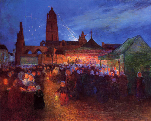 July 14Th Fireworks At Bourg De Batz By Ferdinand Du Puigaudeau