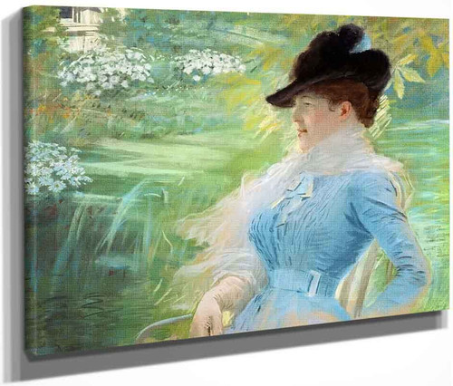 Lady In The Garden By Giuseppe De Nittis By Giuseppe De Nittis