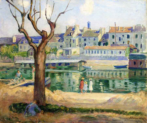 Lagny, View Of The Quai De Pamponne By Henri Lebasque By Henri Lebasque