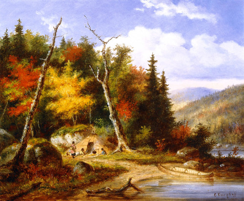 Lake Memphremagog By Cornelius Krieghoff By Cornelius Krieghoff
