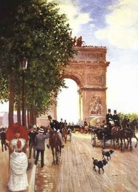 Arc De Triomphe, Champ Elysees, Paris By Jean Georges Beraud By Jean Georges Beraud