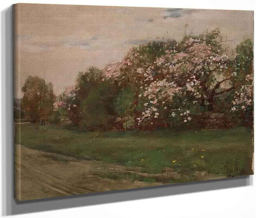 Landscape Trees In Bloom By Frederick Childe Hassam  By Frederick Childe Hassam