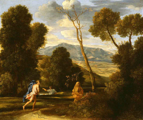 Landscape With A Man Pursued By A Snake By Nicolas Poussin By Nicolas Poussin