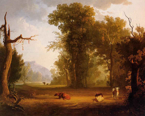 Landscape With Cattle By George Caleb Bingham By George Caleb Bingham