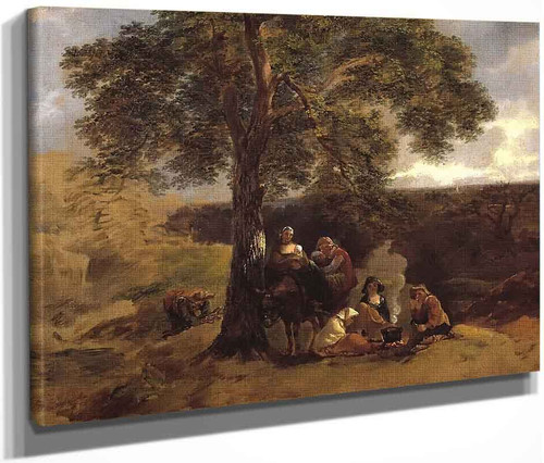 Landscape With Gipsies By Thomas Gainsborough  By Thomas Gainsborough