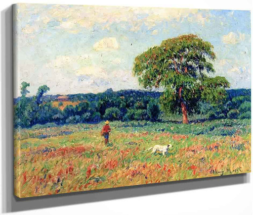 Landscape With Hunter And His Dog By Henri Moret By Henri Moret