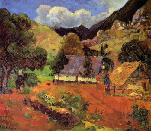 Landscape With Three Figures By Paul Gauguin  By Paul Gauguin