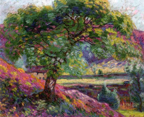 Landscape With Trees And Figures By Armand Guillaumin
