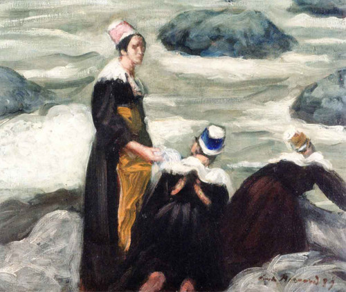Laundresses In Brittany By Emile Bernard  By Emile Bernard