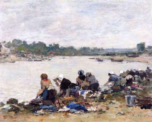 Laundresses On The Banks Of The Touques21 By Eugene Louis Boudin By Eugene Louis Boudin Laundresses On The Banks Of The Touques21 By Eugene Louis Boudin By Eugene Louis Boudin