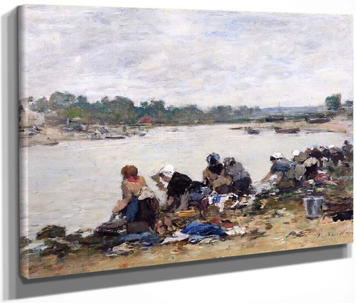 Laundresses On The Banks Of The Touques21 By Eugene Louis Boudin By Eugene Louis Boudin