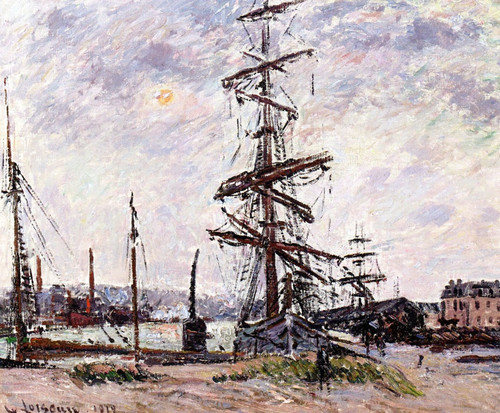 Le Havre, Boats In Port By Gustave Loiseau By Gustave Loiseau
