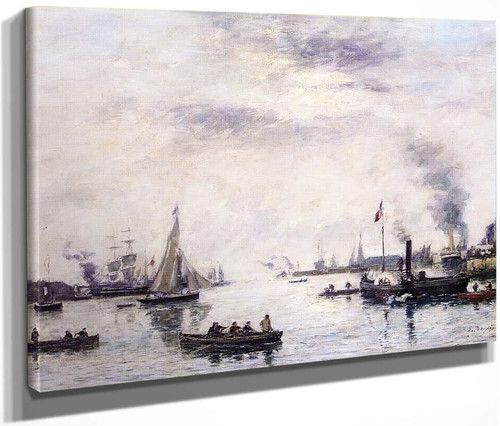 Le Havre, Port View By Eugene Louis Boudin By Eugene Louis Boudin