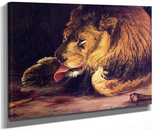 Lion Licking Its Paw By Henry Ossawa Tanner