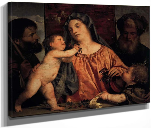 Madonna Of The Cherries By Titian