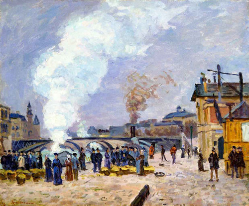 Market Scene On The Quays Of Paris By Armand Guillaumin Market Scene On The Quays Of Paris By Armand Guillaumin