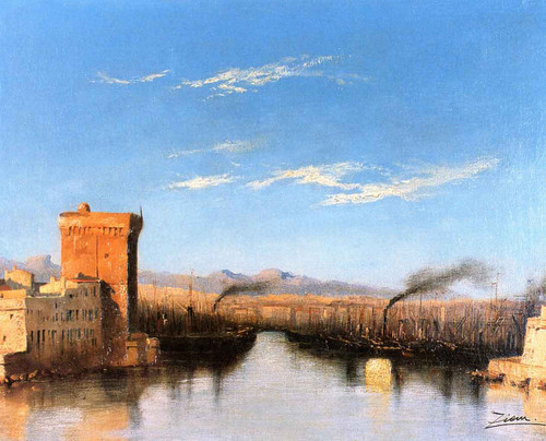 Marseille, Entree Du Port By Felix Francois Georges Philbert Ziem