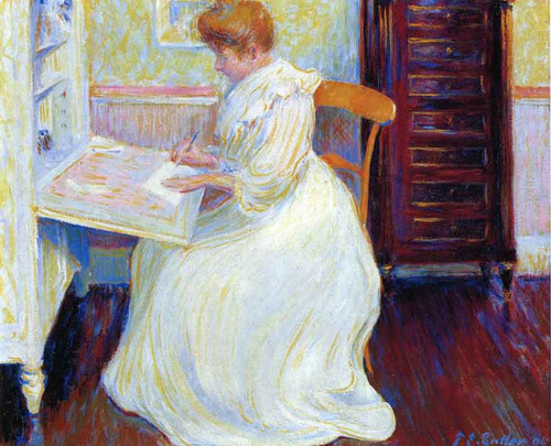 Martha At Her Desk By Theodore Earl Butler
