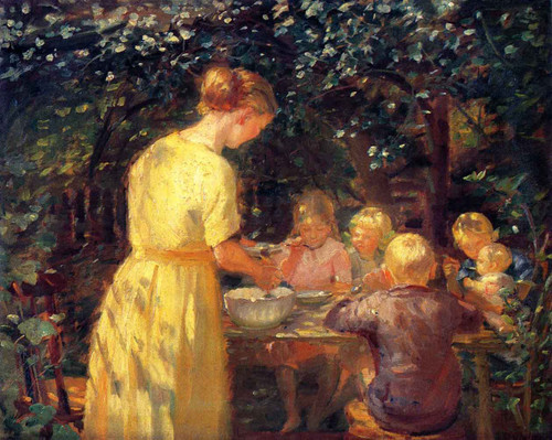 Midday Meal In The Garden By Anna Ancher