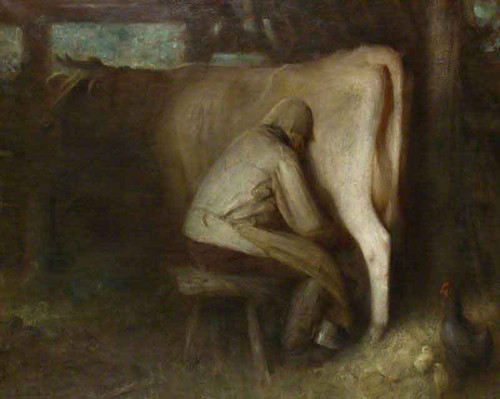 Milking Time By Arthur Hacker  By Arthur Hacker