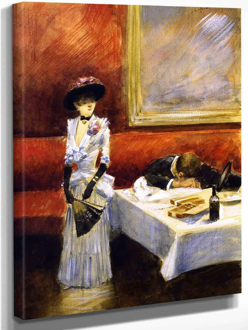 At A Restaurant By Jean Louis Forain  By Jean Louis Forain