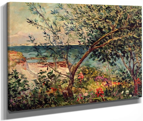 Monsieur Maufra's Garden By The Sea By Maxime Maufra By Maxime Maufra
