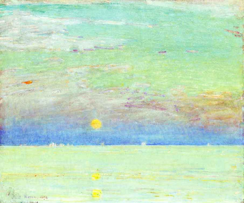 Moonrise At Sunset 1 By Frederick Childe Hassam  By Frederick Childe Hassam Moonrise At Sunset 1 By Frederick Childe Hassam  By Frederick Childe Hassam