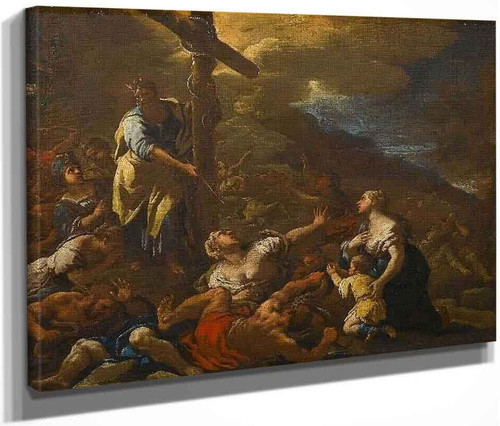 Moses And The Brazen Serpent By Luca Giordano, Aka Luca Fa Presto By Luca Giordano