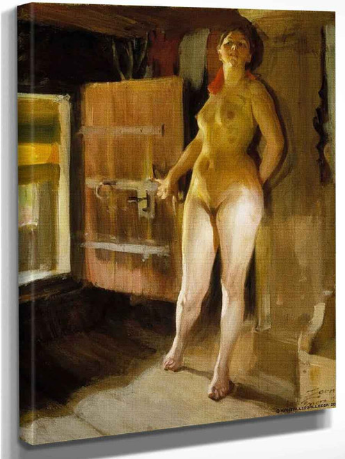 At The Door Of The Loft By Anders Zorn