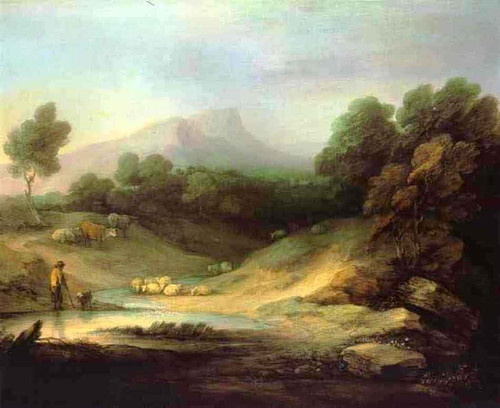 Mountain Landscape With Shepherd By Thomas Gainsborough  By Thomas Gainsborough