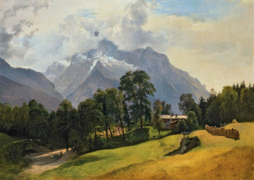 Mountains In Berchtesgaden By Friedrich Gauermann Mountains In Berchtesgaden By Friedrich Gauermann