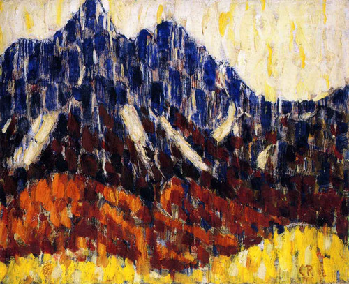 Mountains With Larch Forest By Christian Rohlfs