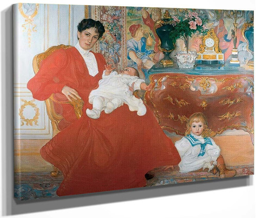 Mrs Dora Lamm And Her Two Eldest Sons By Carl Larsson
