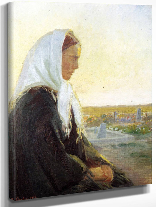 At The Grave By Anna Ancher