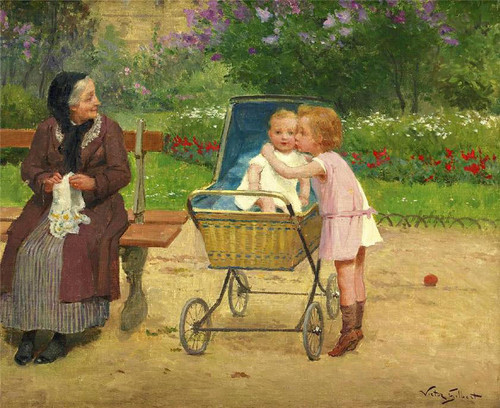 My New Brother By Victor Gabriel Gilbert By Victor Gabriel Gilbert
