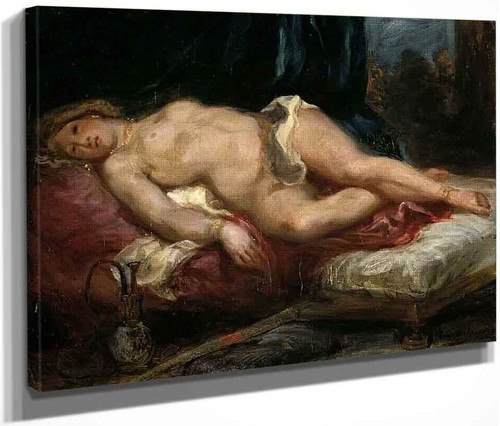 Odalisque Reclining On A Divan By Eugene Delacroix By Eugene Delacroix