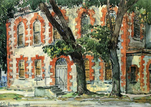 Old Dutch Building, Fishkill, New York By Frederick Childe Hassam  By Frederick Childe Hassam