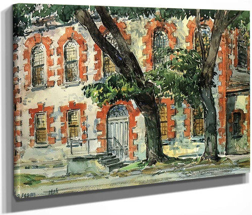 Old Dutch Building, Fishkill, New York By Frederick Childe Hassam  By Frederick Childe Hassam