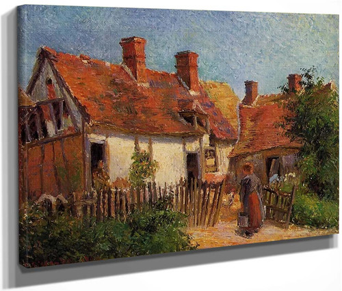 Old Houses At Eragny1 By Camille Pissarro By Camille Pissarro