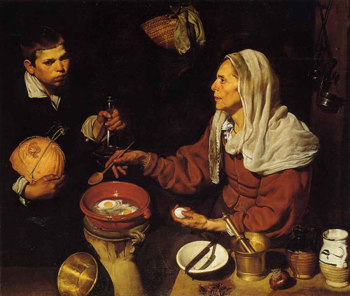Old Woman Poaching Eggs By Diego Velazquez