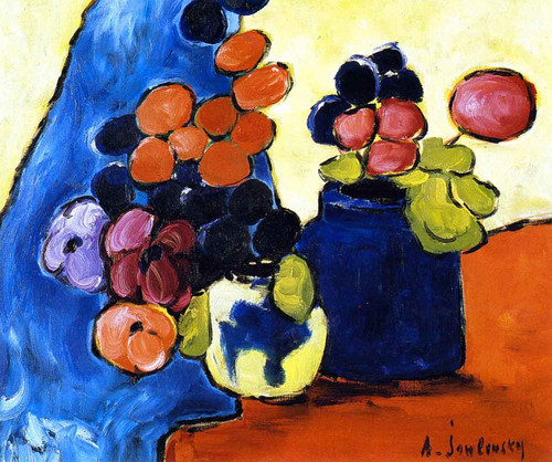 On Red Cloth By Alexei Jawlensky By Alexei Jawlensky