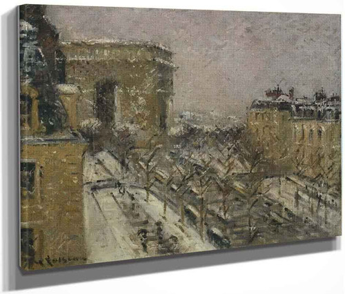 Paris, The Arc De Triomphe In The Snow By Gustave Loiseau By Gustave Loiseau