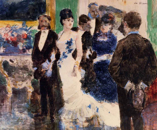 Parisian Soiree By Jean Louis Forain  By Jean Louis Forain
