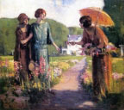 Picking Flowers By Edward Cucuel By Edward Cucuel
