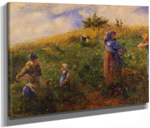 Picking Peas1 By Camille Pissarro By Camille Pissarro