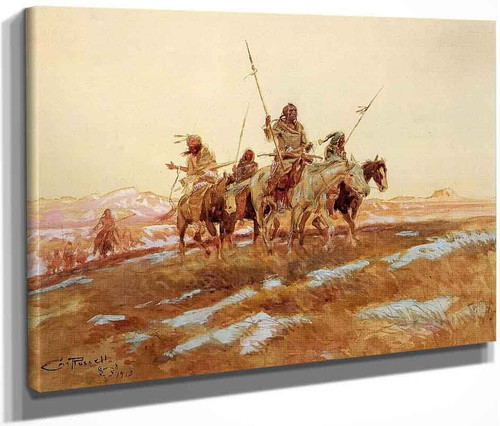Piegan Hunting Party By Charles Marion Russell